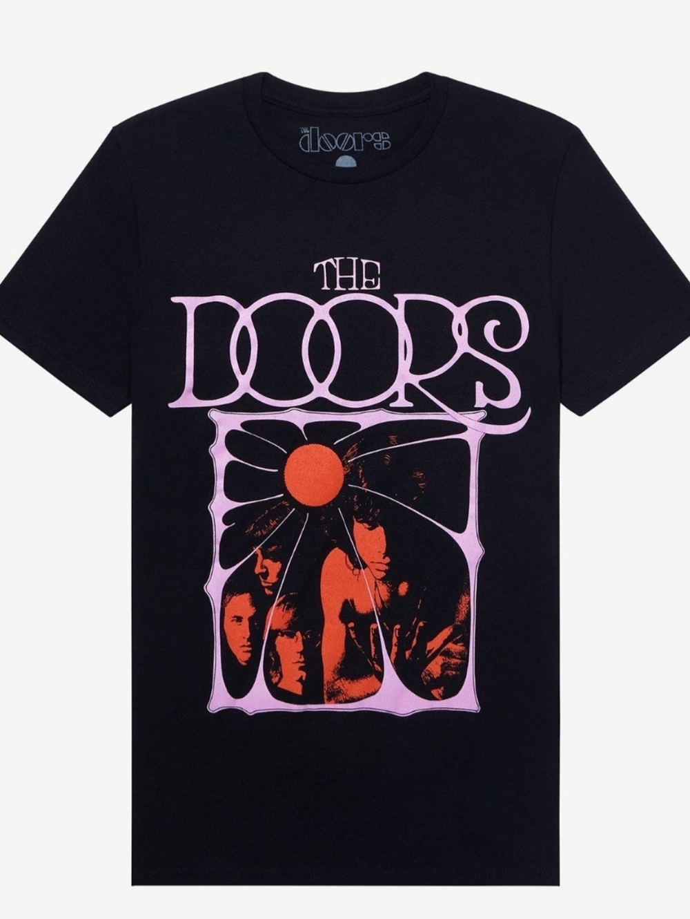 The Doors Sun Group Portrait Boyfriend Fit Girls T-Shirt Size L NWOT